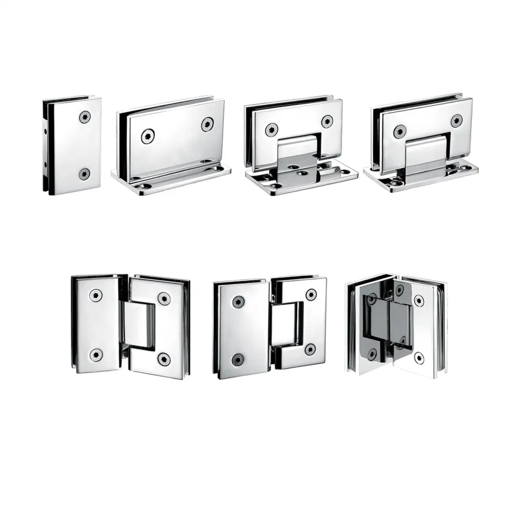 Shower Hinge Glass Hinge Clip Glass Clamp for Bathroom Zinc Alloy Stainless Steel 180 Degree Sliding Glass Door Chinese OEM Factory