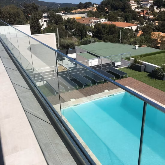 Durable Aluminum Base Glass Railing with Modern Design for Sturdy Support and Easy Installation, Ideal for Engineering Projects