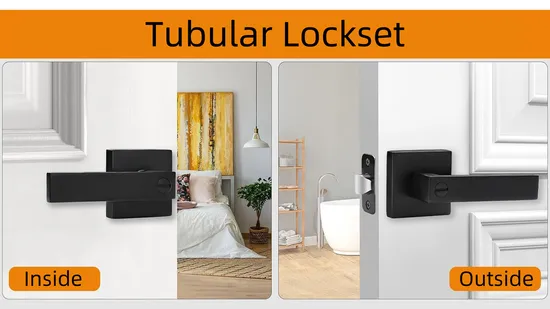 Entrance Door Hardware Lever Handle Deadbolt Tublar Lockset Cylindrical Knob Lock 